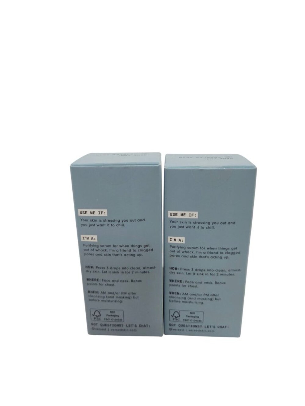 Versed Just Breathe Clarifying Serum Set of 2 Willow Bark Extract Zinc 1 oz NIP - Picture 3 of 11